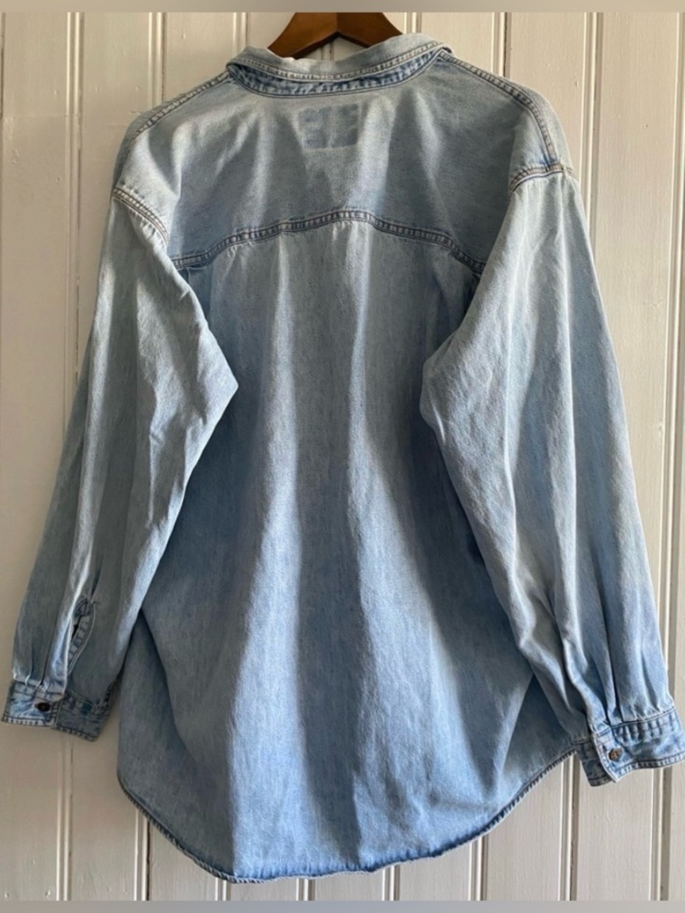 LEVI’S VINTAGE 1990 orange tab button down denim shirt size XL - Picture 5 of 13